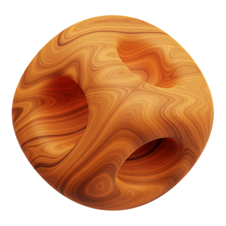 Wooden Abstract Shape  3D Icon