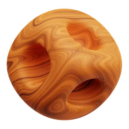 Wooden Abstract Shape  3D Icon