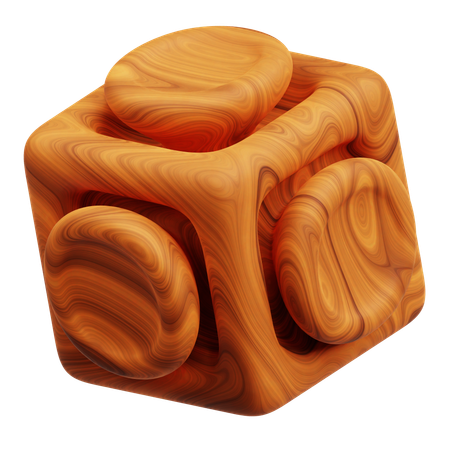 Wooden Abstract Shape  3D Icon