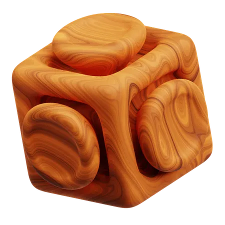 Wooden Abstract Shape  3D Icon