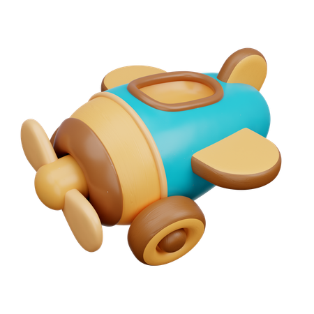 Wooden Airplane Toy  3D Icon