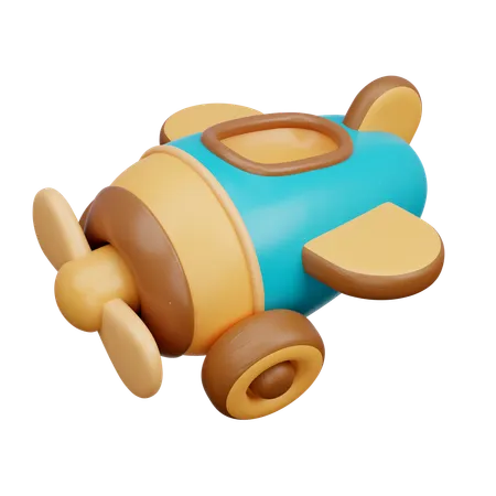 3 D Kids Toy Wooden Airplane 3 D Rendering 3D Icon