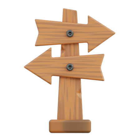 Wooden Arrow Direction  3D Icon