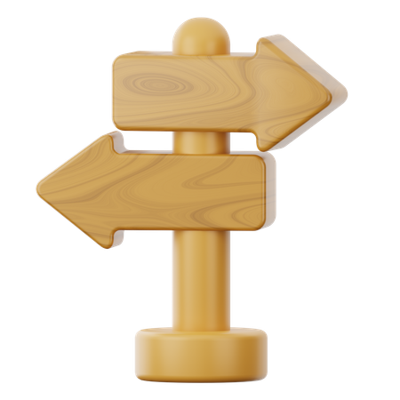 Wooden Arrow Sign Direction  3D Icon