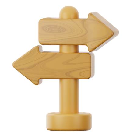 Wooden Arrow Sign Direction  3D Icon