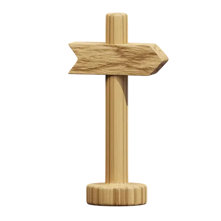 Wooden arrow sign direction right  3D Icon