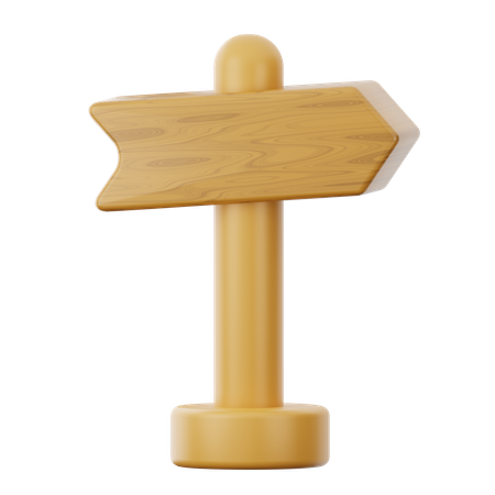 Wooden Arrow Sign Direction Right  3D Icon