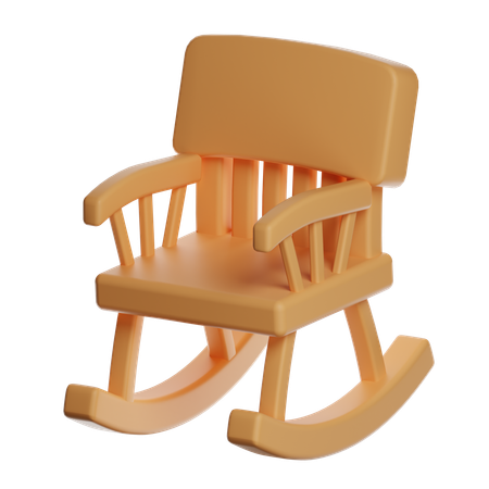 Wooden Baby Rocking Chair  3D Icon