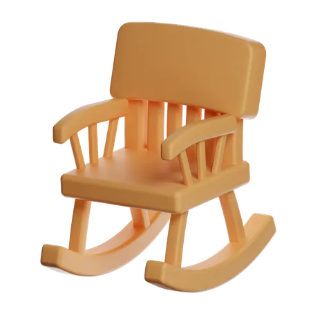 Wooden Baby Rocking Chair  3D Icon