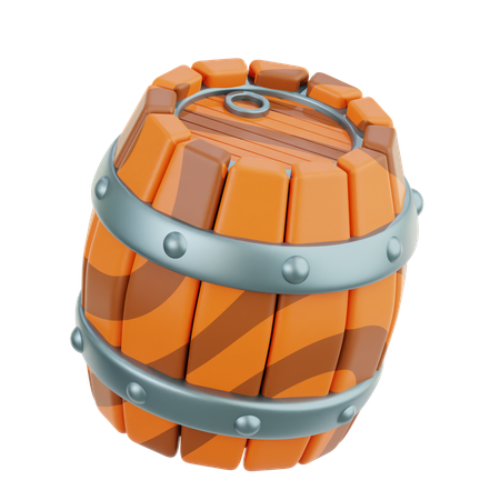 Wooden Barrel  3D Icon