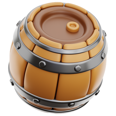 Wooden Barrel  3D Icon