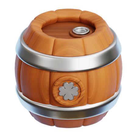 Wooden Barrel  3D Icon