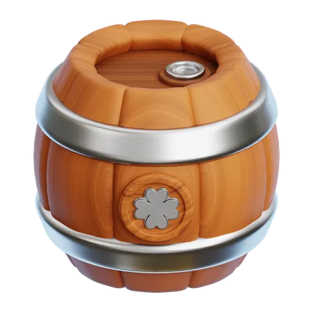 Wooden Barrel  3D Icon