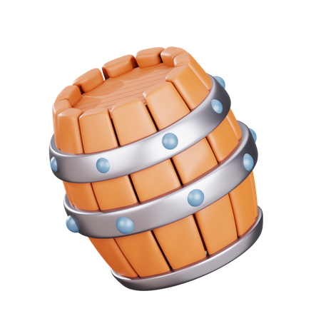 Wooden Barrel  3D Icon