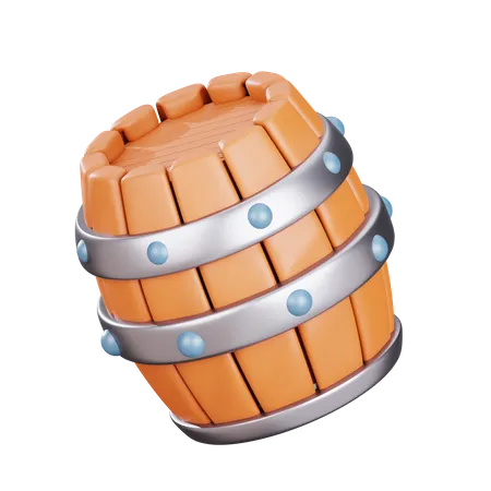 Wooden Barrel  3D Icon