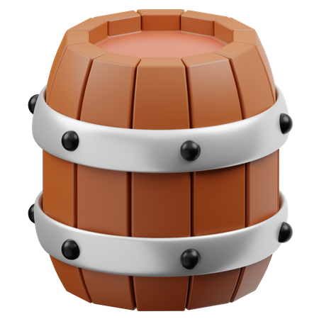 Wooden Barrel  3D Icon