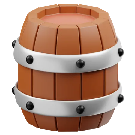 Wooden Barrel  3D Icon