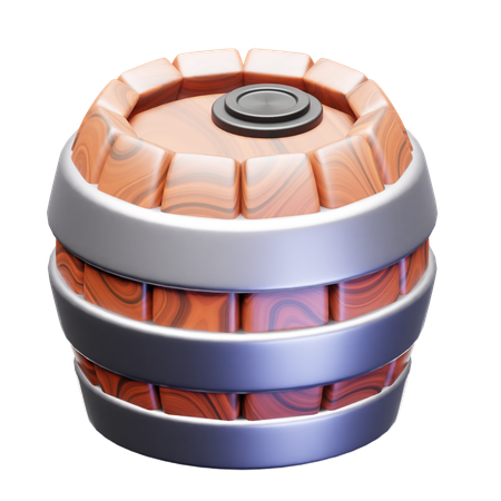 Wooden Barrel  3D Icon