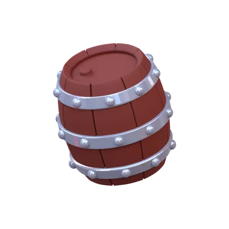 Wooden Barrel  3D Icon