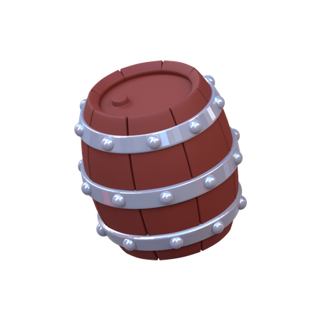 Wooden Barrel  3D Icon