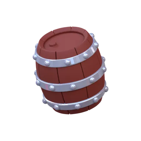 Wooden Barrel  3D Icon