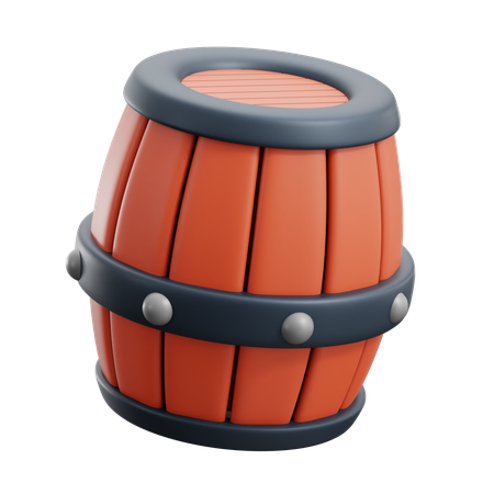 Wooden Barrel  3D Icon