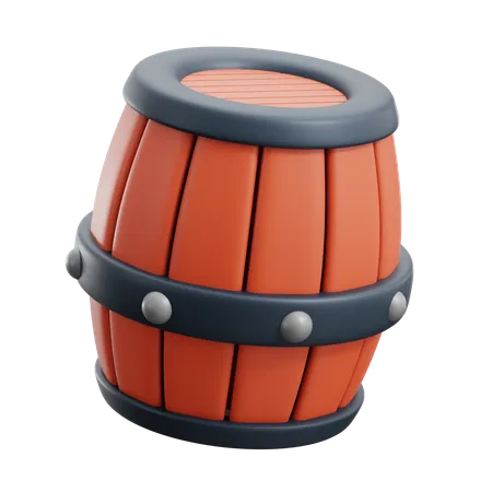 Wooden Barrel  3D Icon