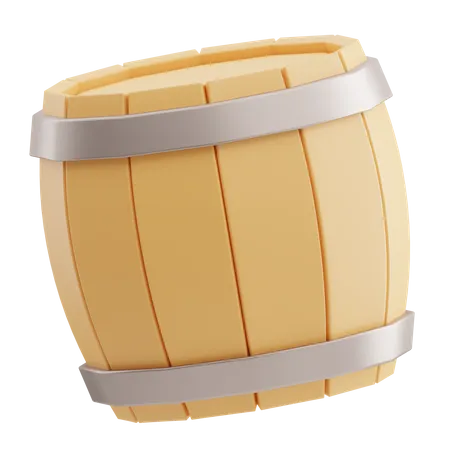 Wooden Barrel  3D Icon