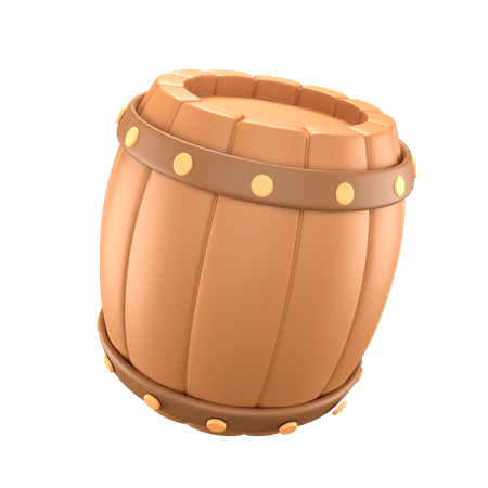 Wooden Barrel  3D Icon