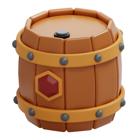 WOODEN BARREL  3D Icon