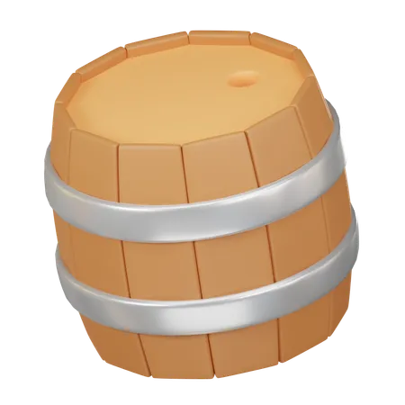 Wooden Barrel  3D Icon