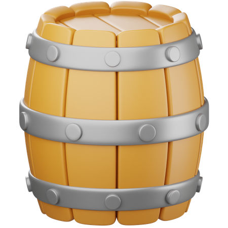 Wooden Barrel  3D Icon