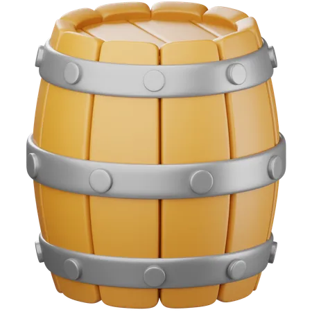 Wooden Barrel  3D Icon