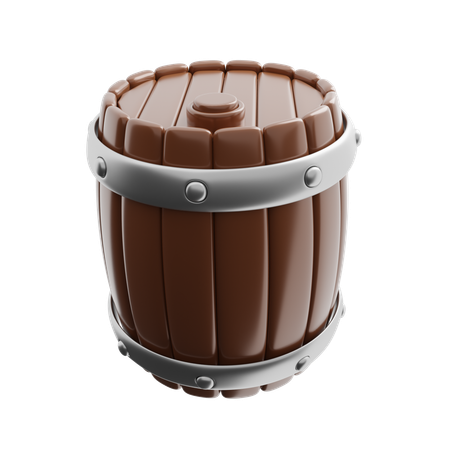 Wooden Barrel  3D Icon