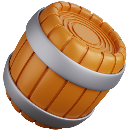 Wooden Barrel  3D Icon