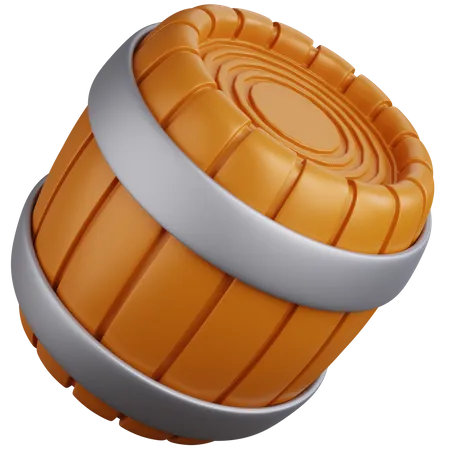 Wooden Barrel  3D Icon