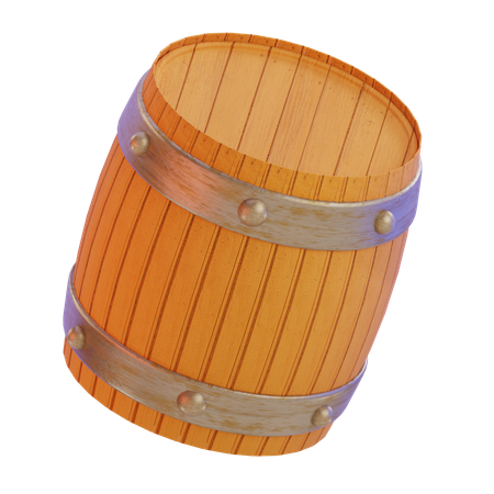 Wooden Barrel  3D Icon