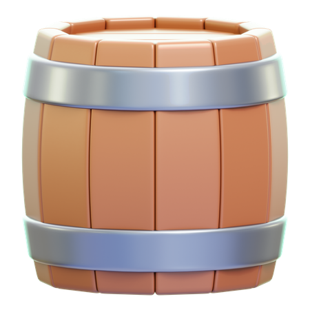 Wooden Barrel  3D Icon