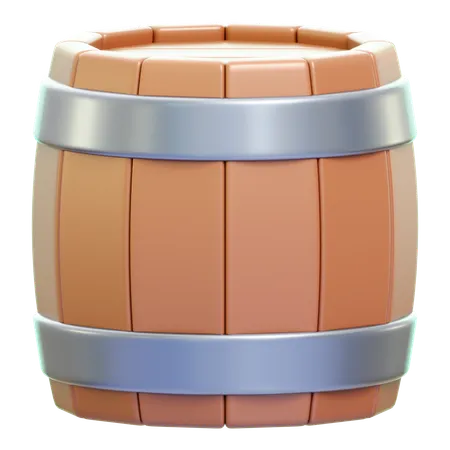 Wooden Barrel  3D Icon