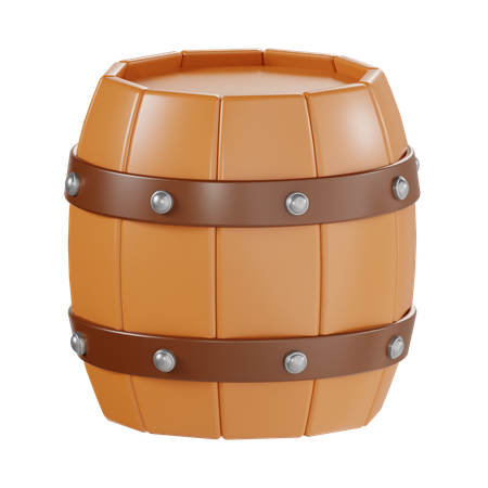 Wooden Barrel  3D Icon