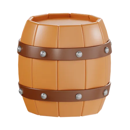 Wooden Barrel  3D Icon