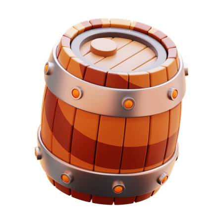 WOODEN BARREL  3D Icon