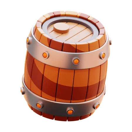 WOODEN BARREL  3D Icon