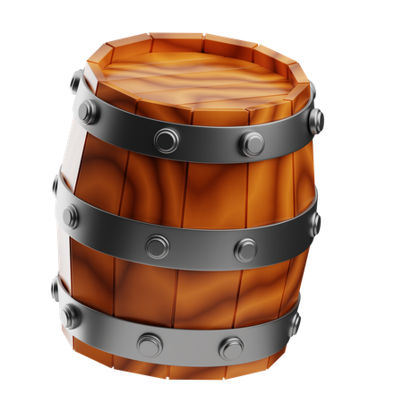 Wooden Barrel  3D Icon