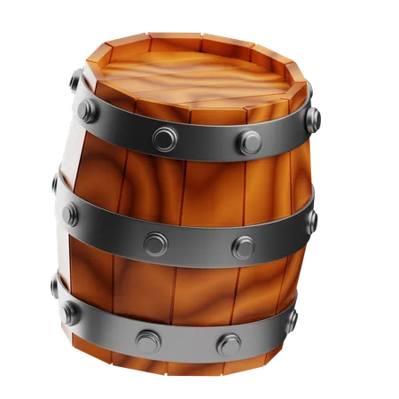 Wooden Barrel  3D Icon