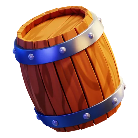 Wooden Barrel  3D Icon