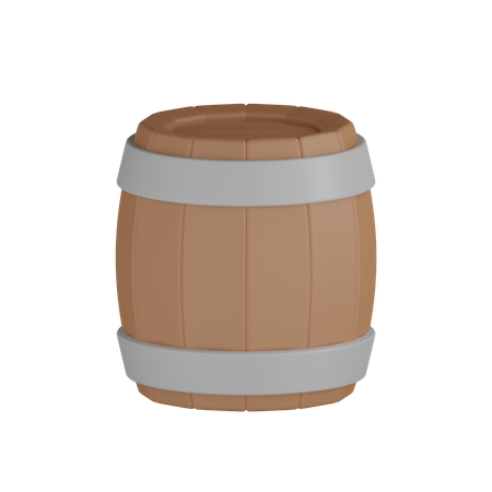 Wooden Barrel  3D Icon