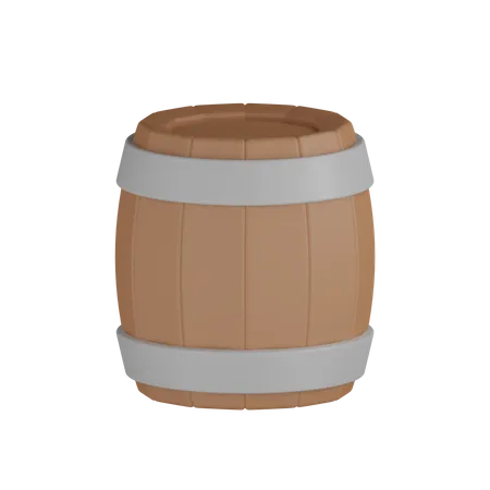 Wooden Barrel  3D Icon