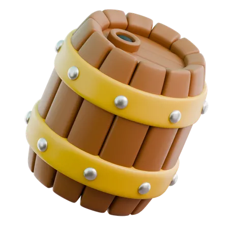 Wooden Barrel  3D Icon