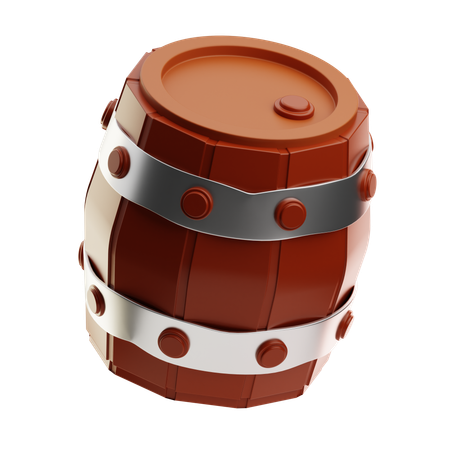 Wooden Barrel  3D Icon